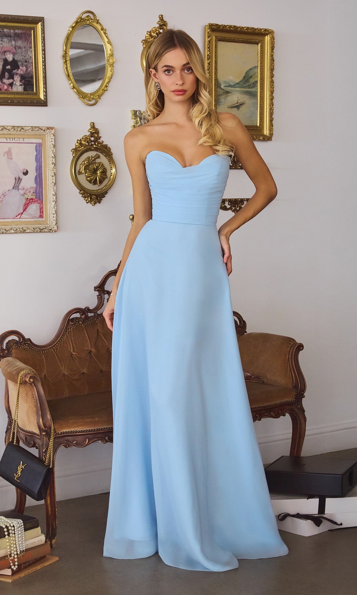 Strapless Long Chiffon Prom Dress: CLT703 - Image 4