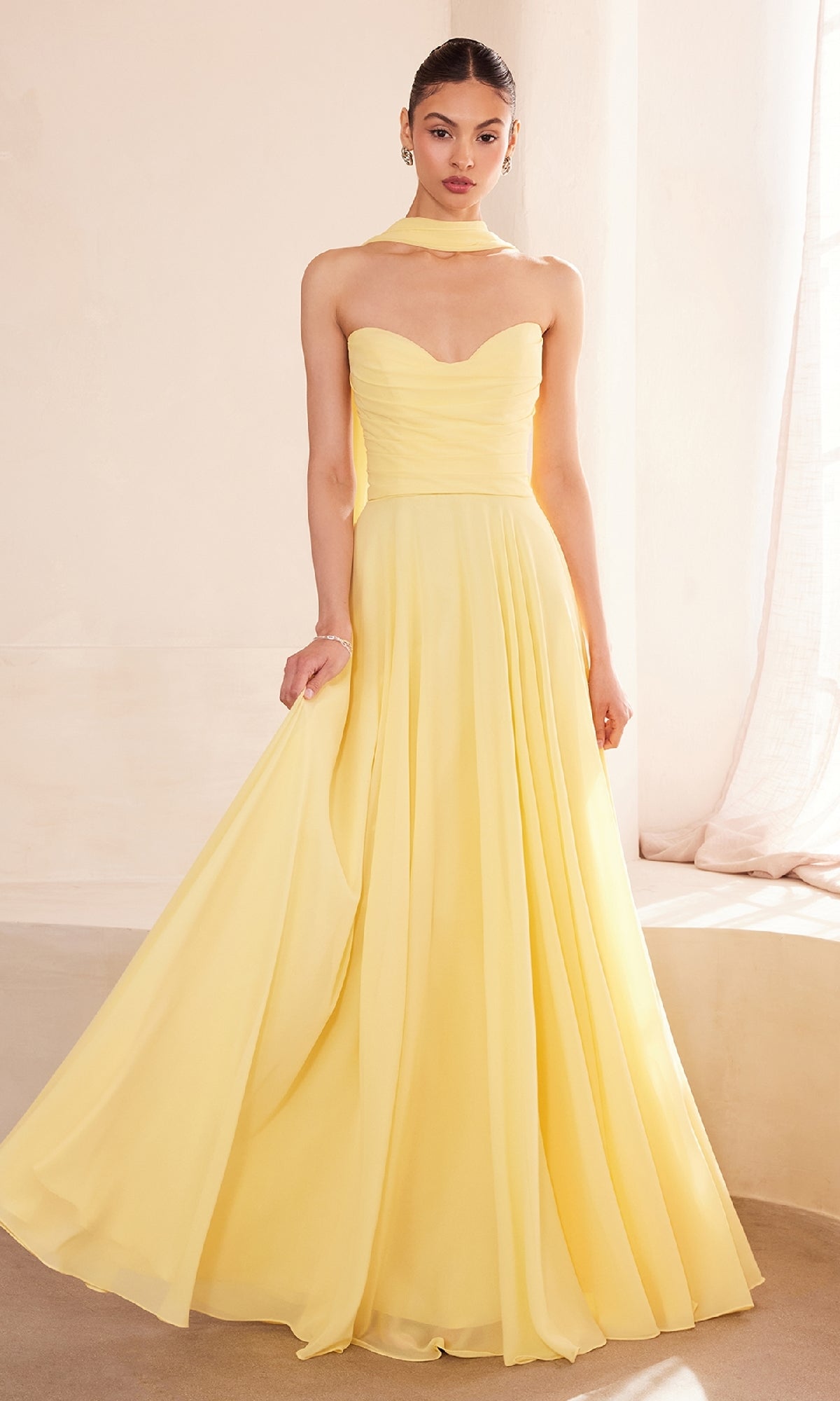 Strapless Long Chiffon Prom Dress: CLT703 - Image 5