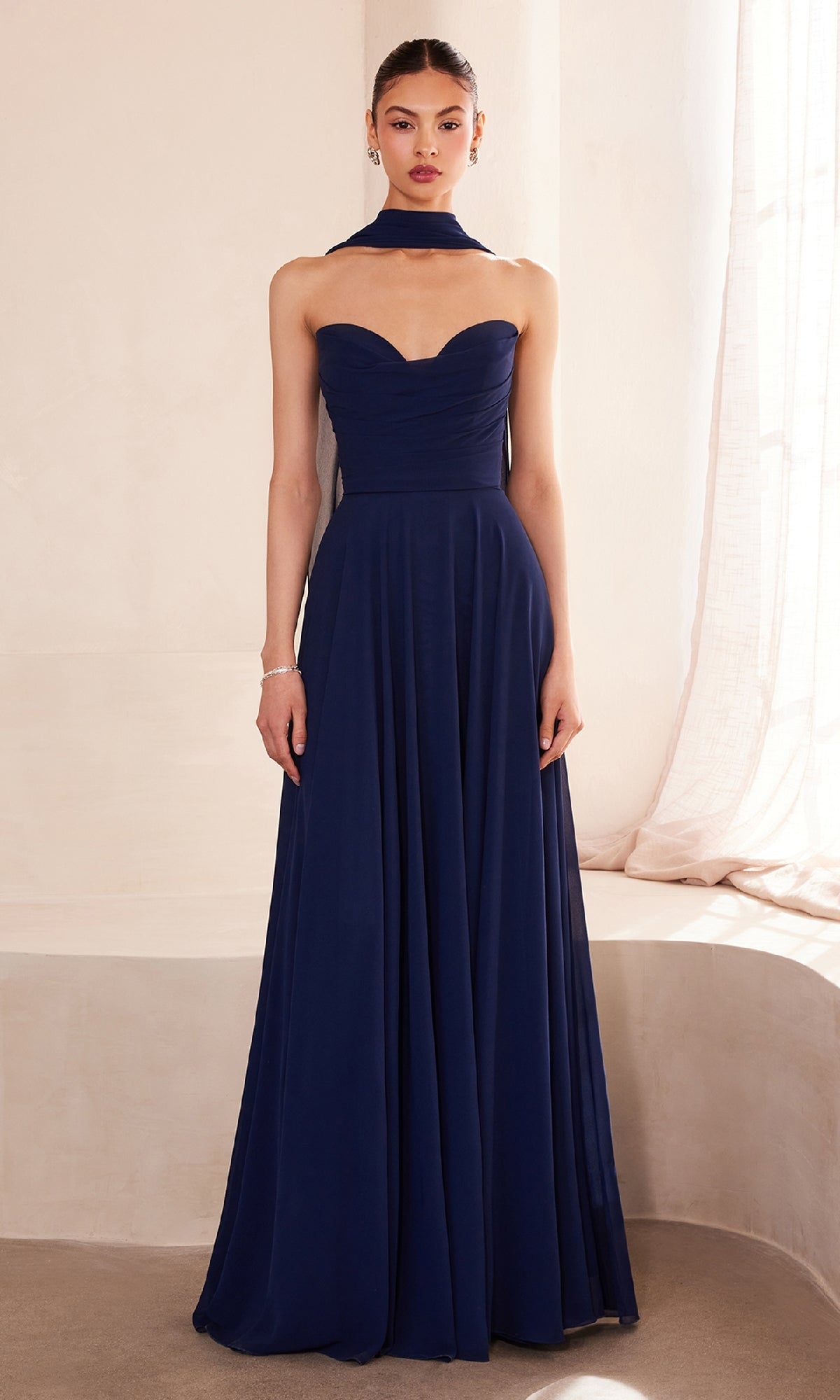 Strapless Long Chiffon Prom Dress: CLT703 - Image 8