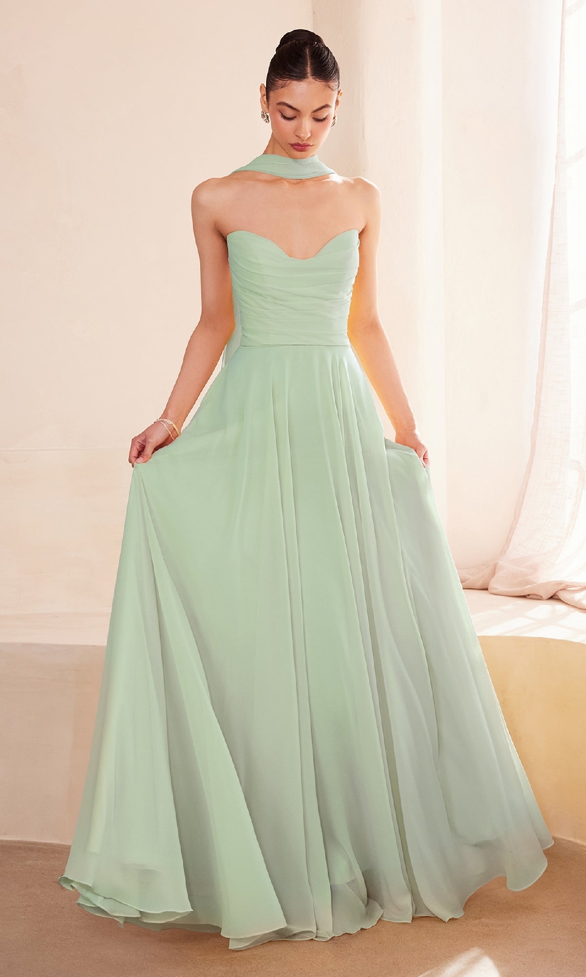 Strapless Long Chiffon Prom Dress: CLT703 - Image 9