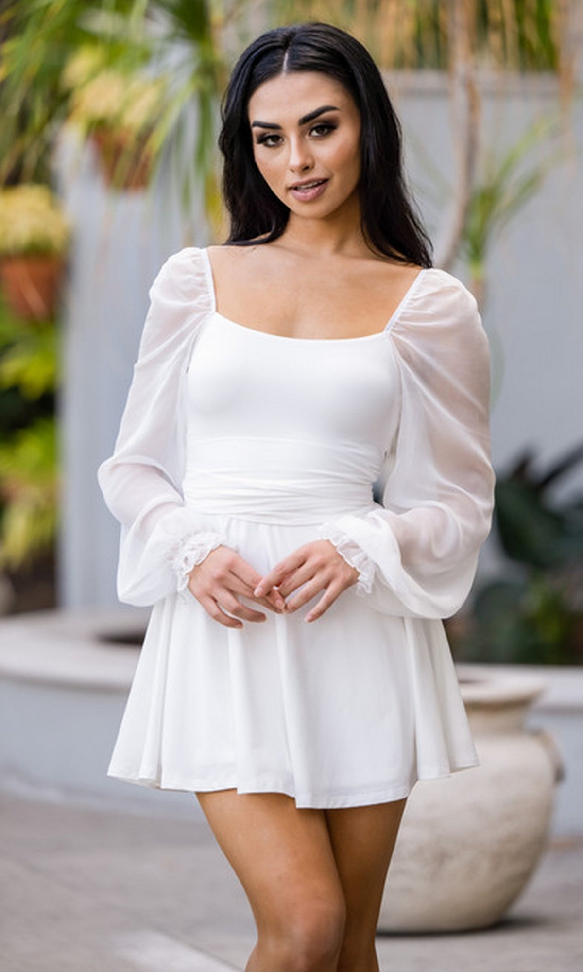 Vera Long Sleeve Short Party Dress - Image 3
