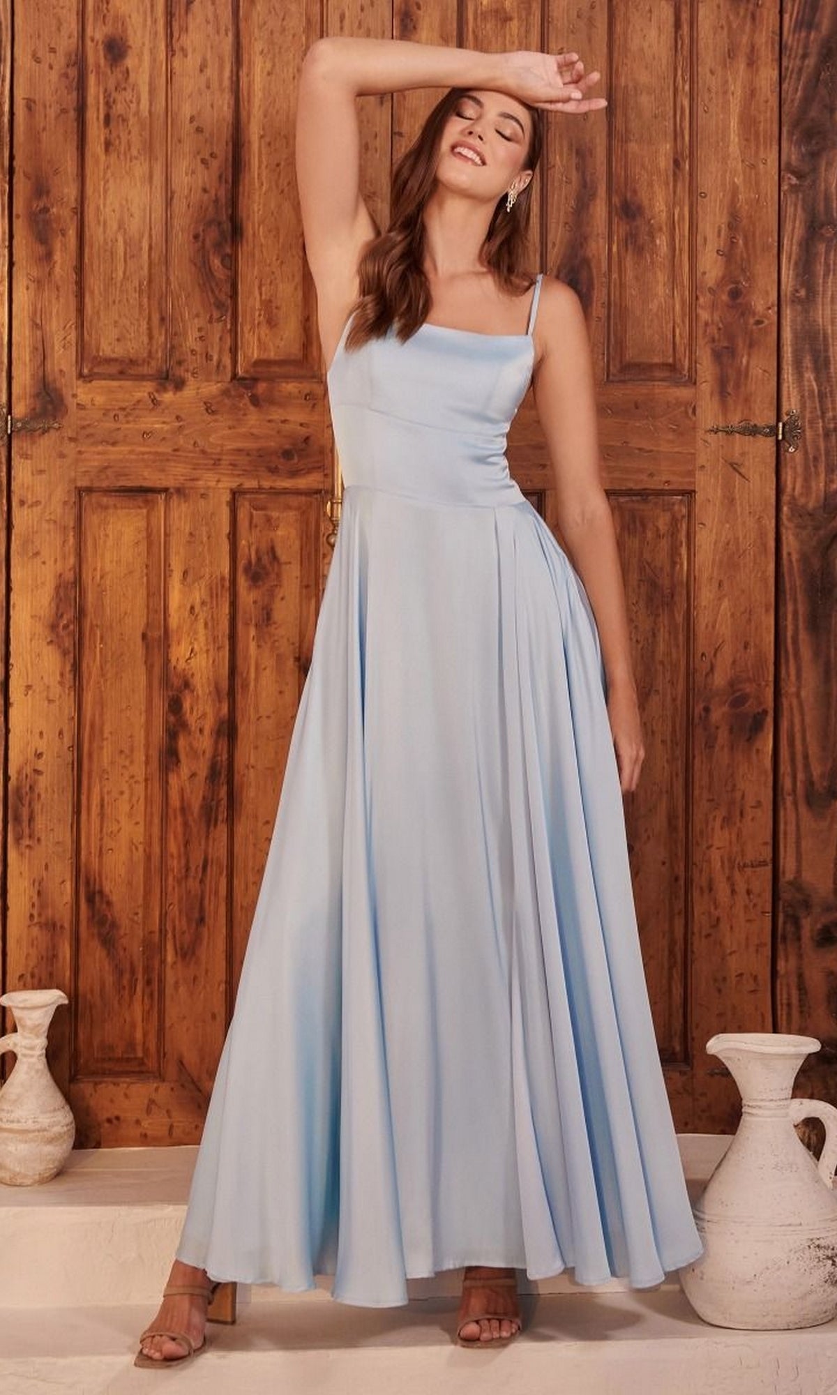 Lace-Up Classic Long Prom Dress B8402 - Image 10