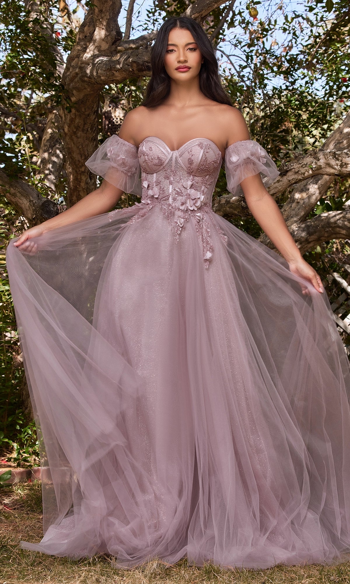 Glitter Tulle Ball Gown Prom Dress: Ladivine CB080 - Image 6