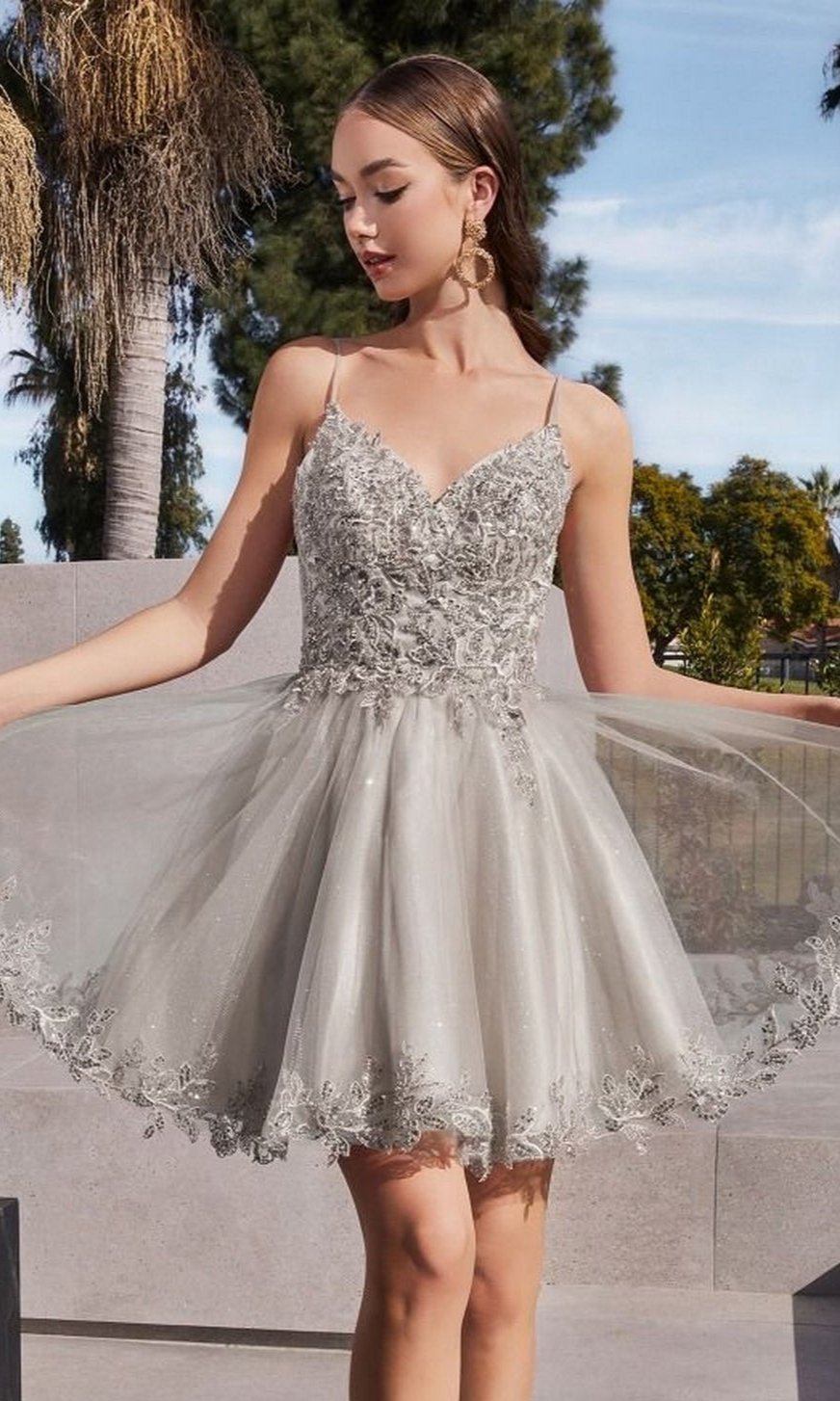 Short Homecoming Dress CD0213 with Embroidery - Image 3