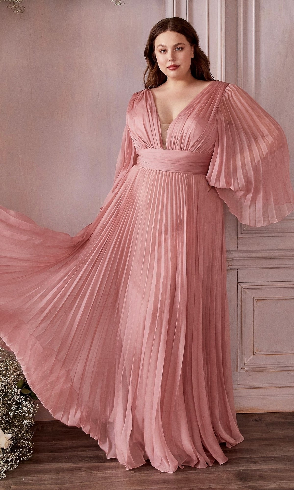 Long Sleeve Plus-Size Long Formal Dress CD242C - Image 5