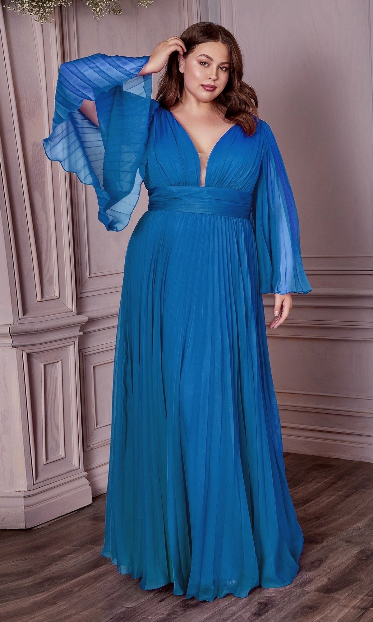 Long Sleeve Plus-Size Long Formal Dress CD242C - Image 6