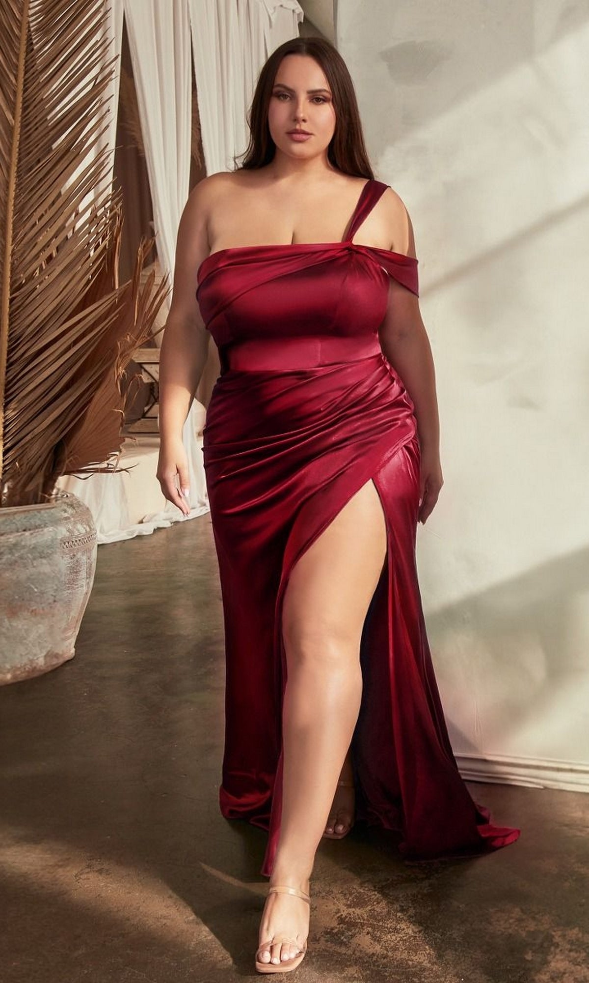 One-Shoulder Plus-Size Long Prom Dress CD327C - Image 6