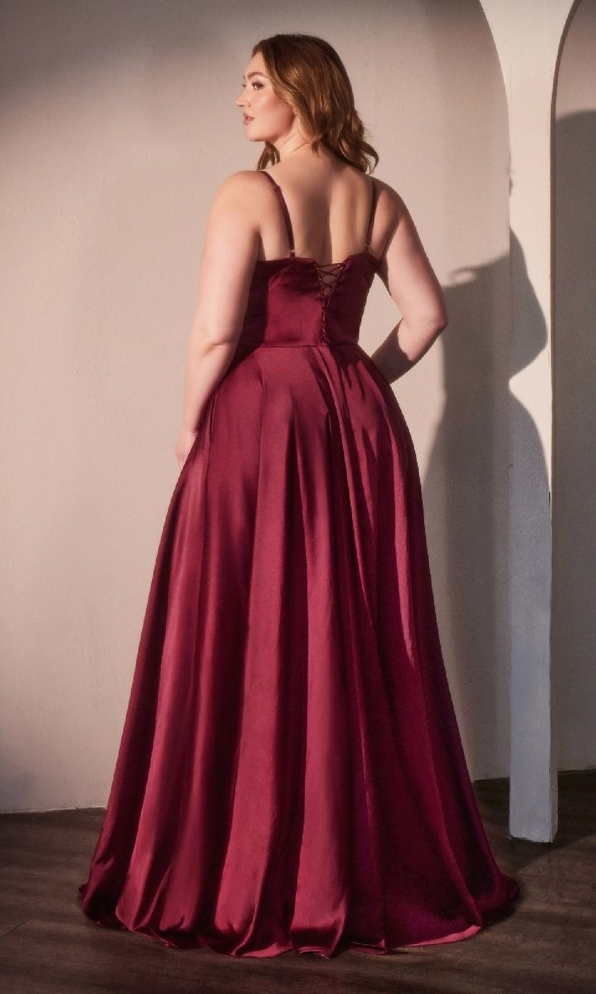 Plus-Size Long A-Line Prom Dress: CLCD337C - Image 2
