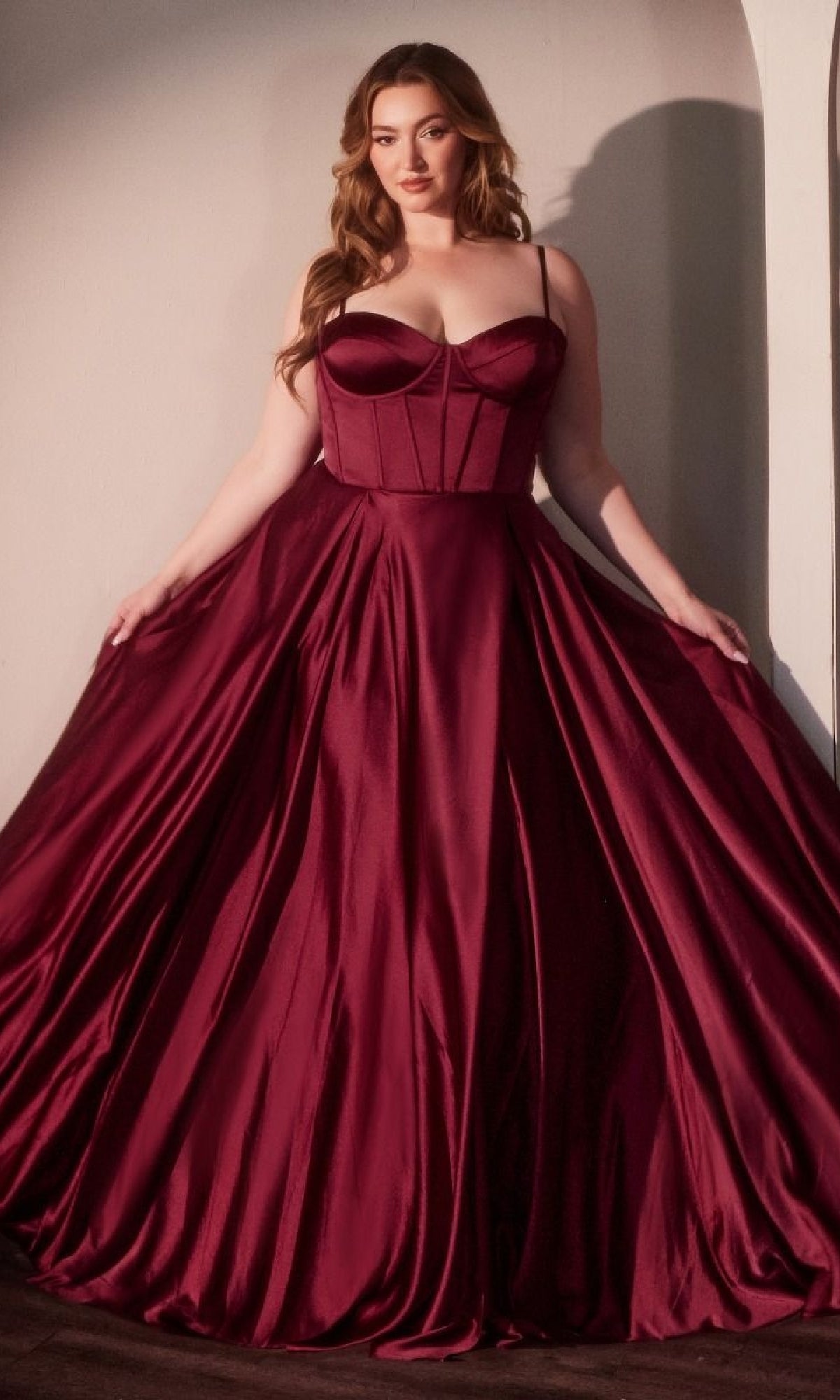 Plus-Size Long A-Line Prom Dress: CLCD337C - Image 4