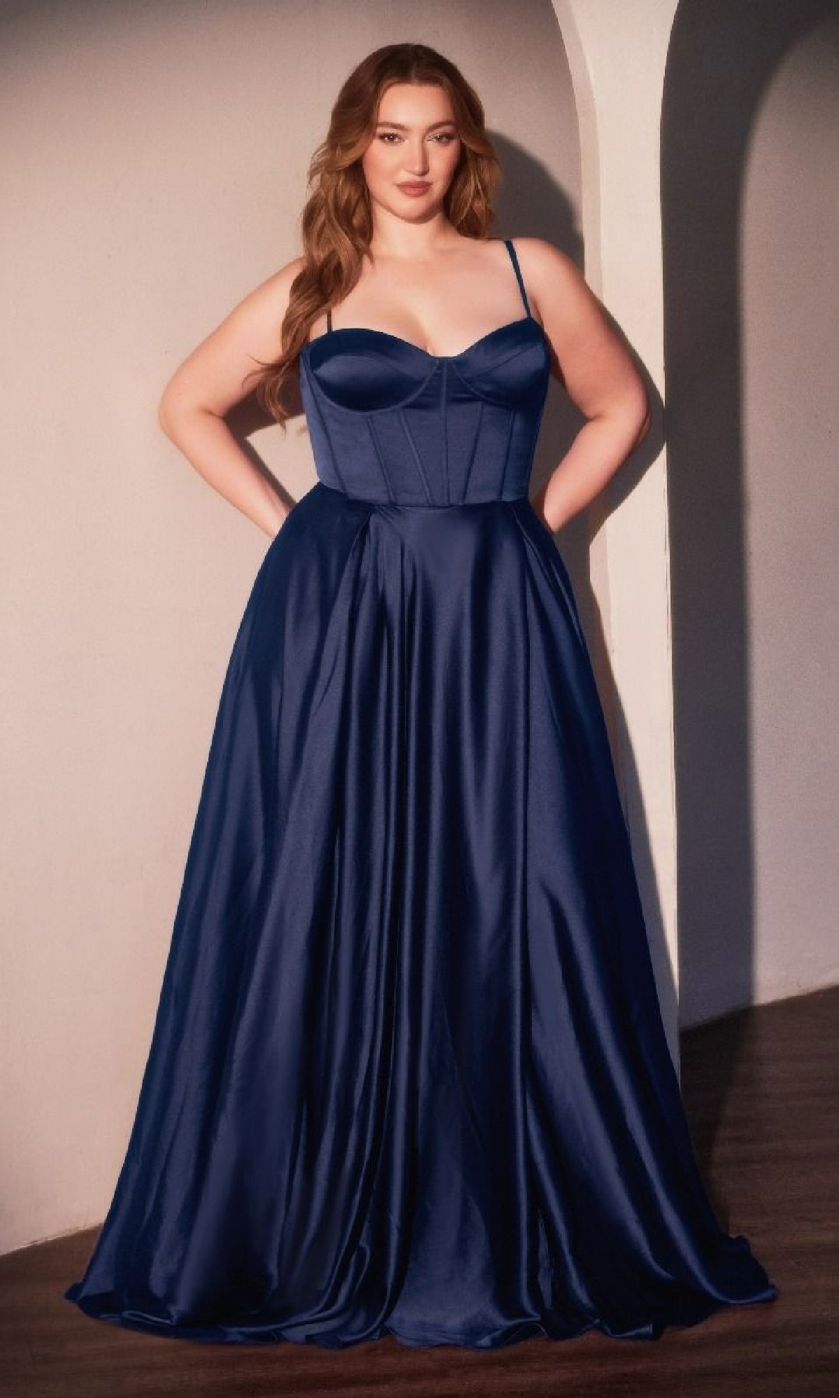 Plus-Size Long A-Line Prom Dress: CLCD337C - Image 3