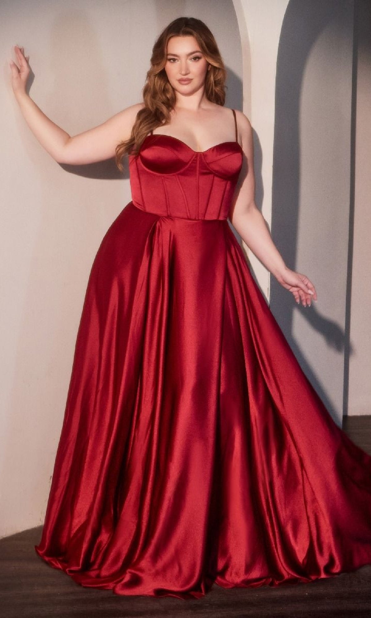 Plus-Size Long A-Line Prom Dress: CLCD337C - Image 6