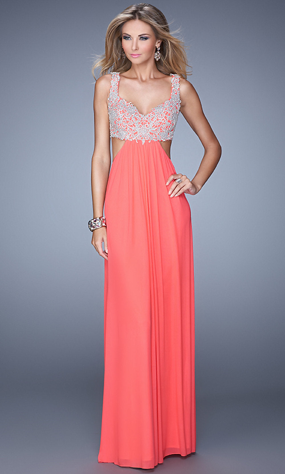 Long La Femme Prom Dress with Cut-Out Sides - Image 7