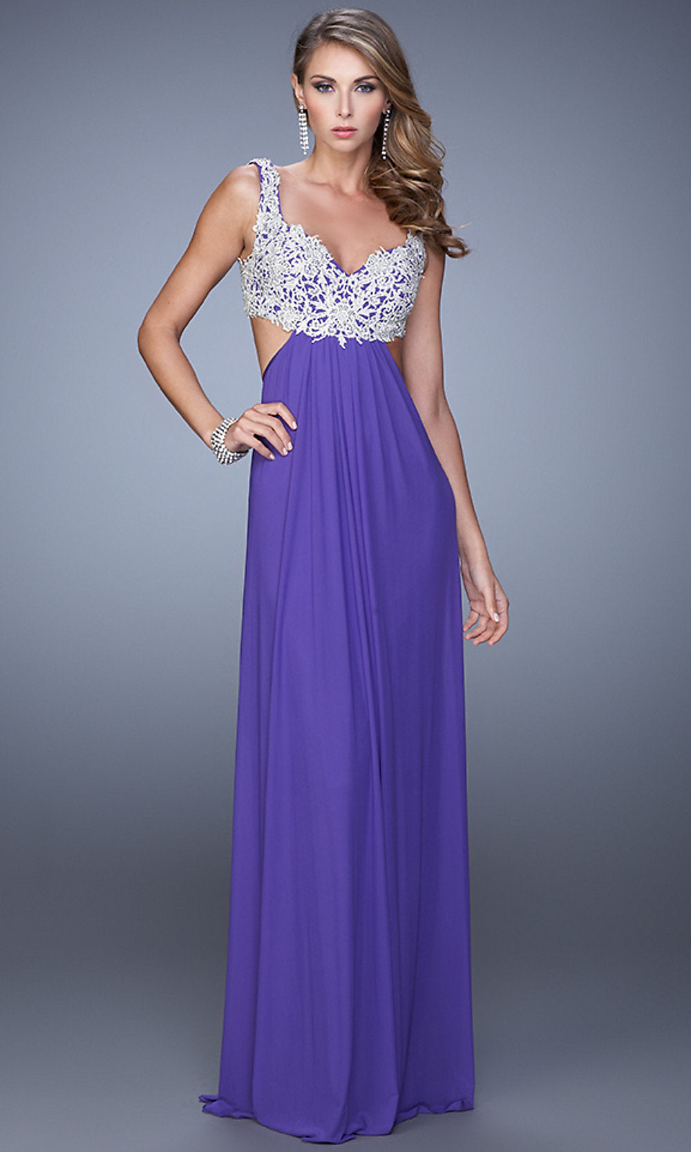 Long La Femme Prom Dress with Cut-Out Sides - Image 3