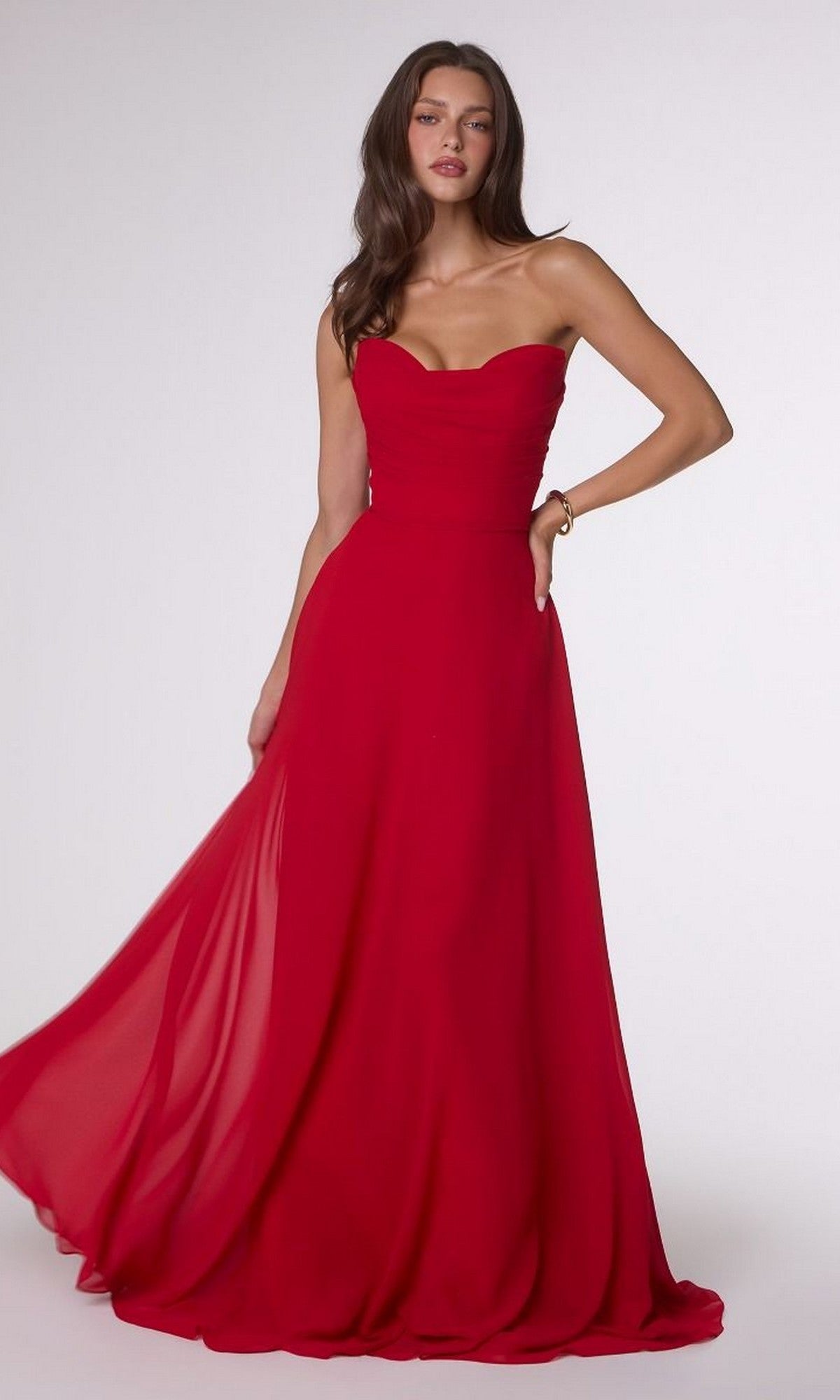Strapless Long Chiffon Prom Dress: CLT703 - Image 13