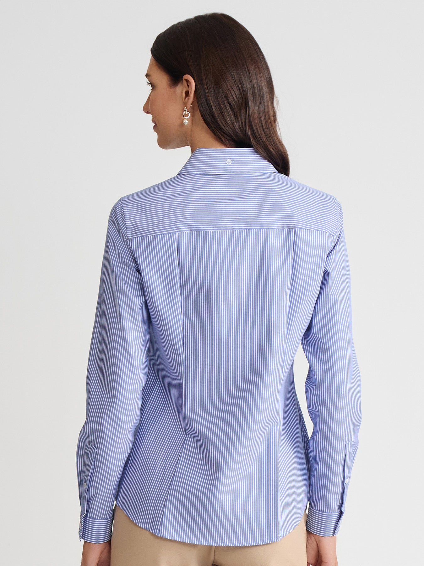 Striped Easy-Care Button-Up Shirt - Image 5