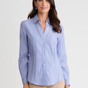 Striped Easy-Care Button-Up Shirt