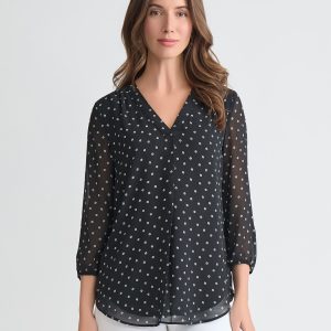 Sheer Sleeve Floral Dot Tunic