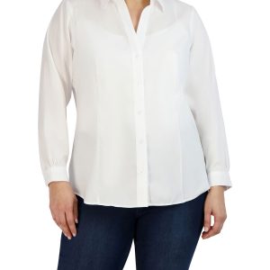 Plus Size Easy-Care Button-Up Shirt