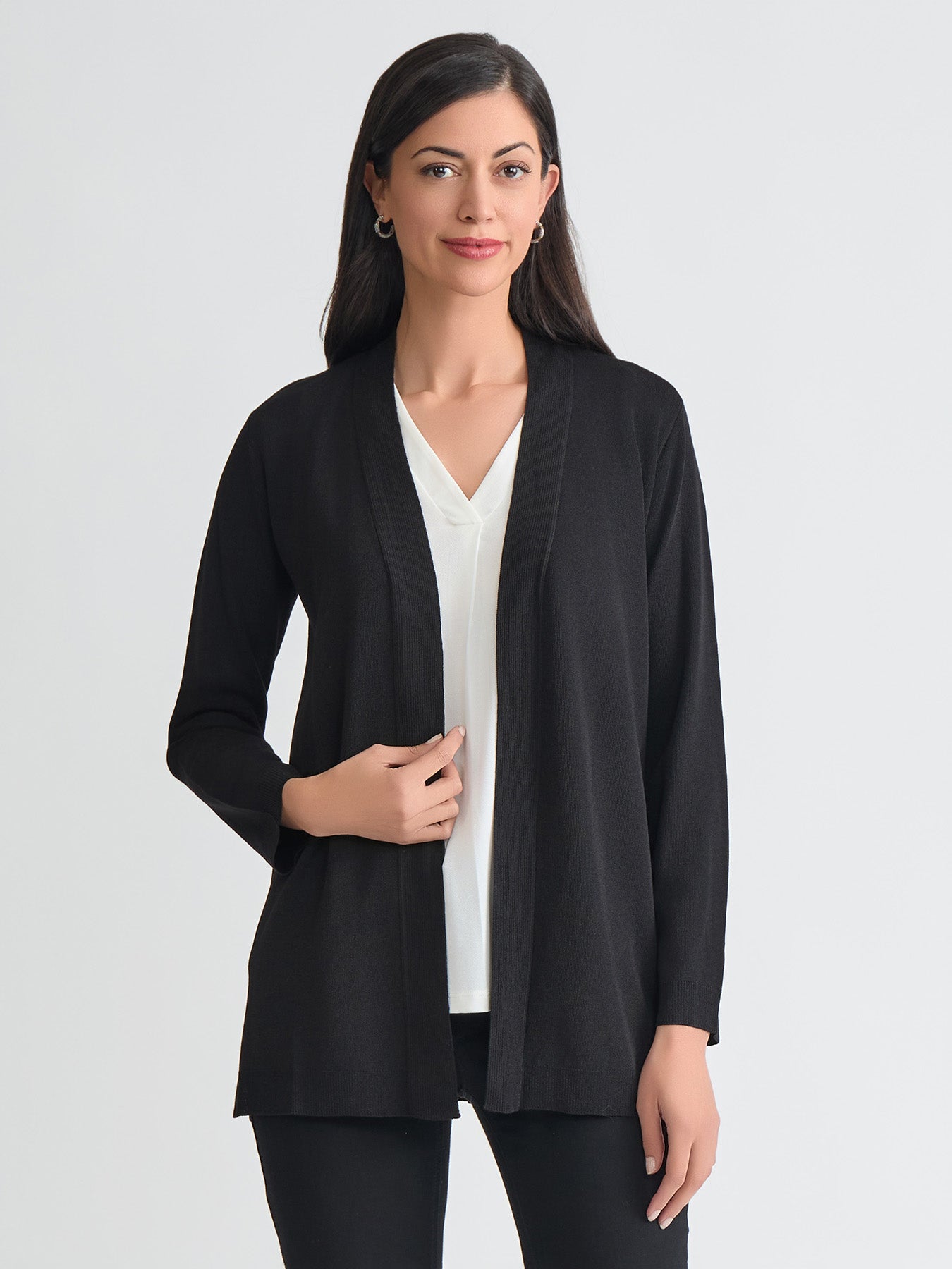 Plus Size Open Front Icon Cardigan
