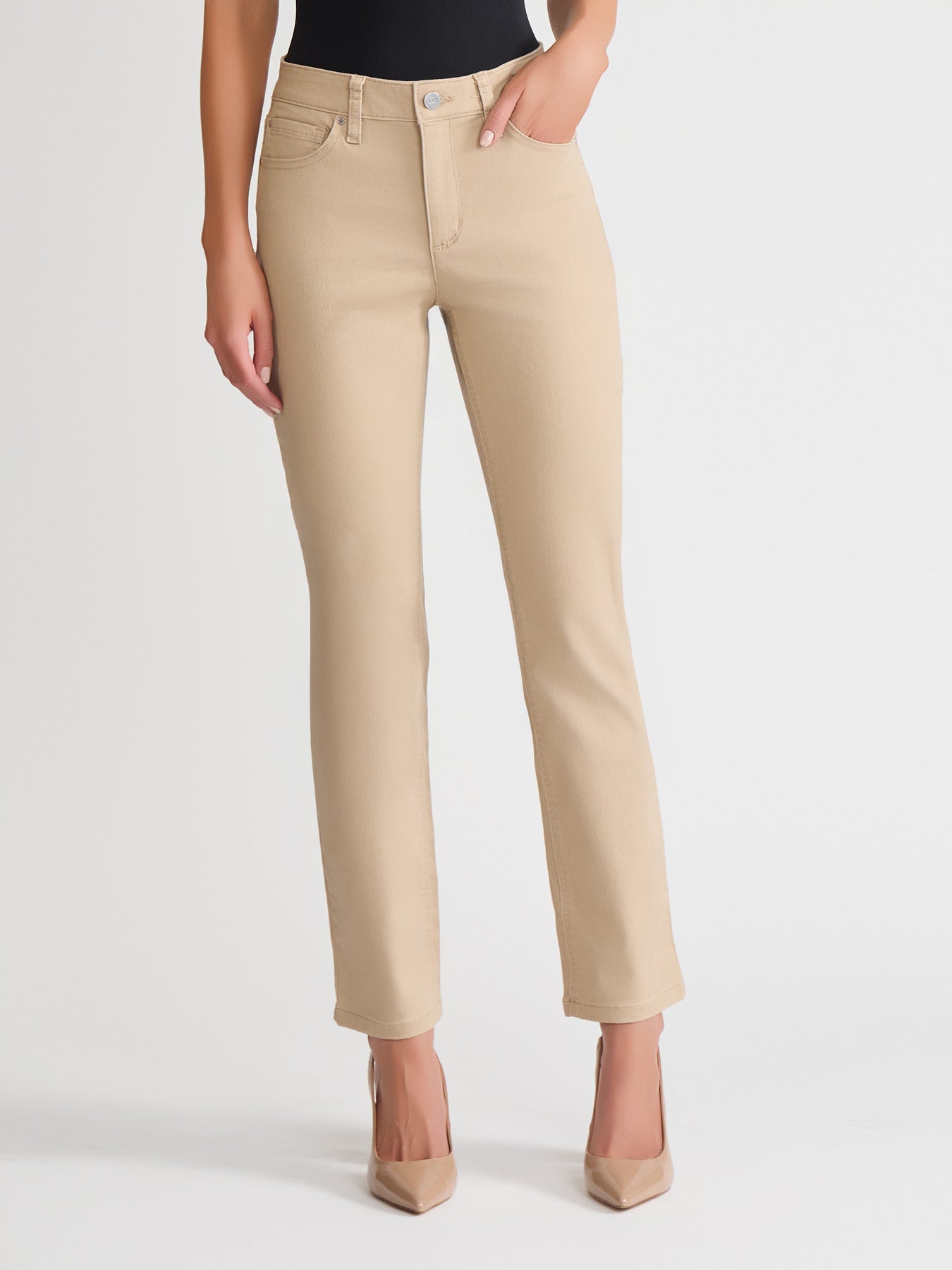 Petite Lexington Straight Leg Jeans, Jones Khaki