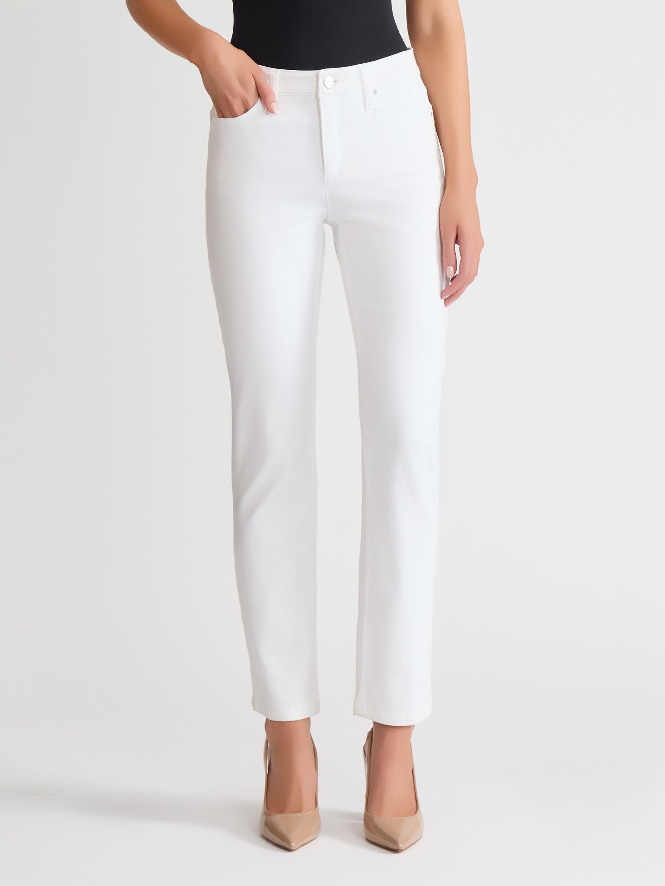 Plus Lexington Straight Leg Jeans, Soft White