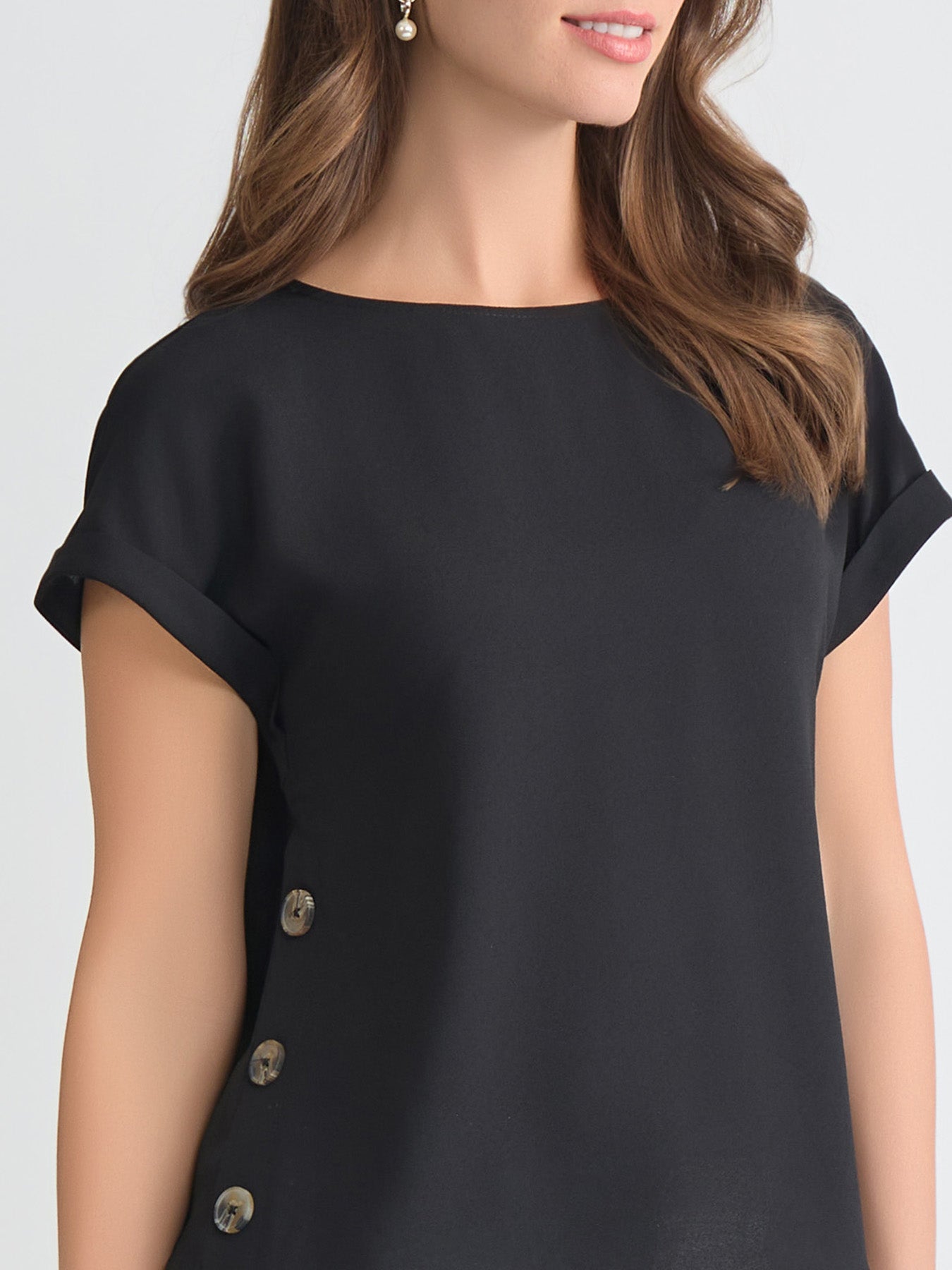 Button Detail Blouse, Jasper Crepe - Image 3