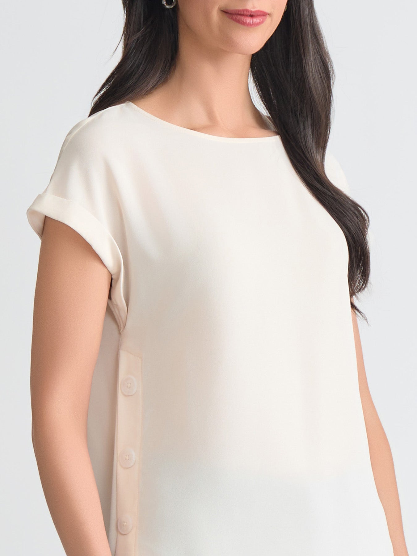 Button Detail Blouse, Jasper Crepe - Image 4