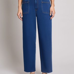 Patch Pocket Wide Leg Denim, Phoenix Wash