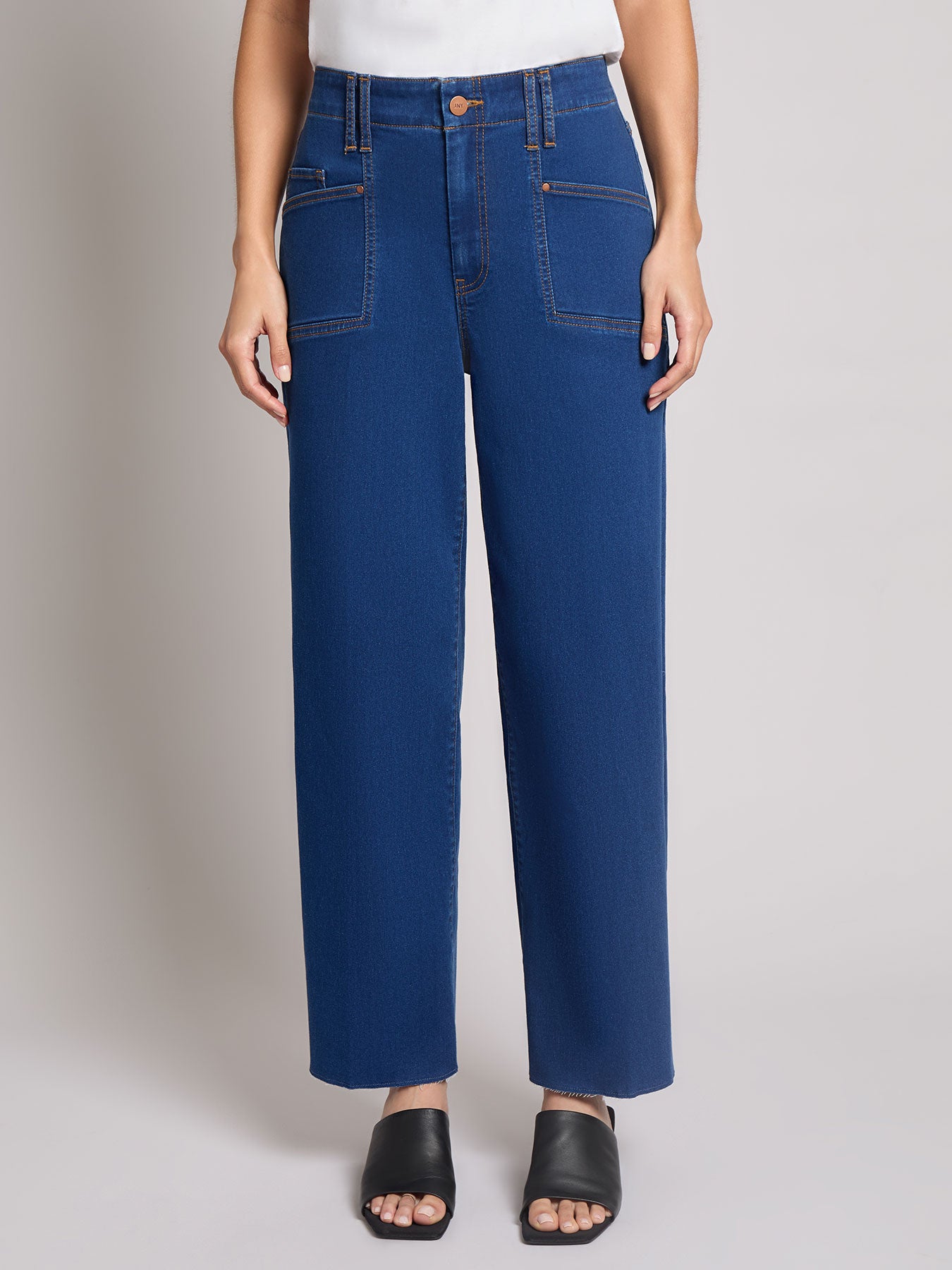 Patch Pocket Wide Leg Denim, Phoenix Wash