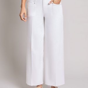 Patch Pocket Wide Leg Denim, Soft White