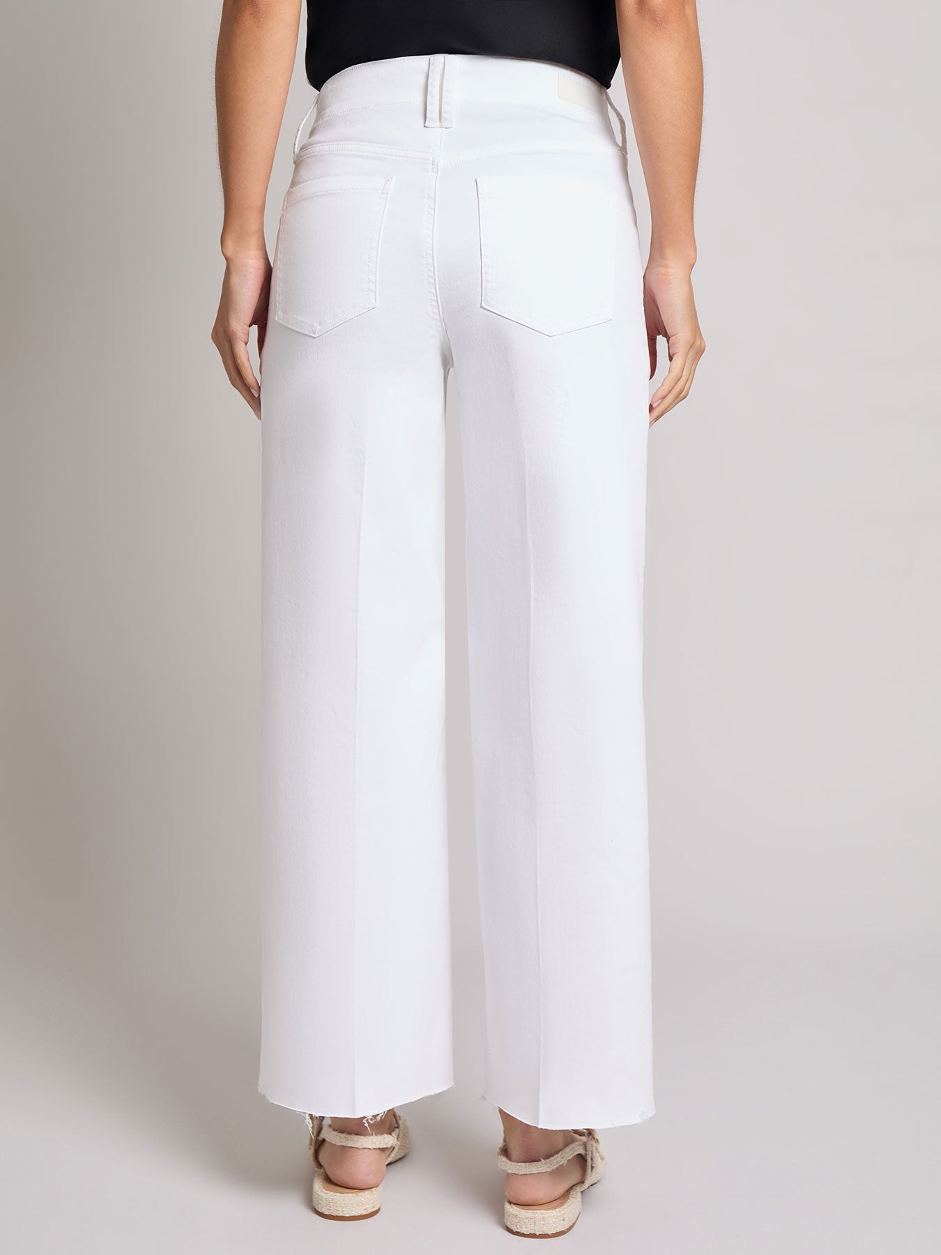 Patch Pocket Wide Leg Denim, Soft White - Image 3