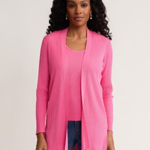 Sutton Cardigan, Ribbed Knit