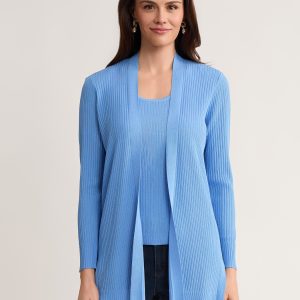 Sutton Cardigan, Ribbed Knit