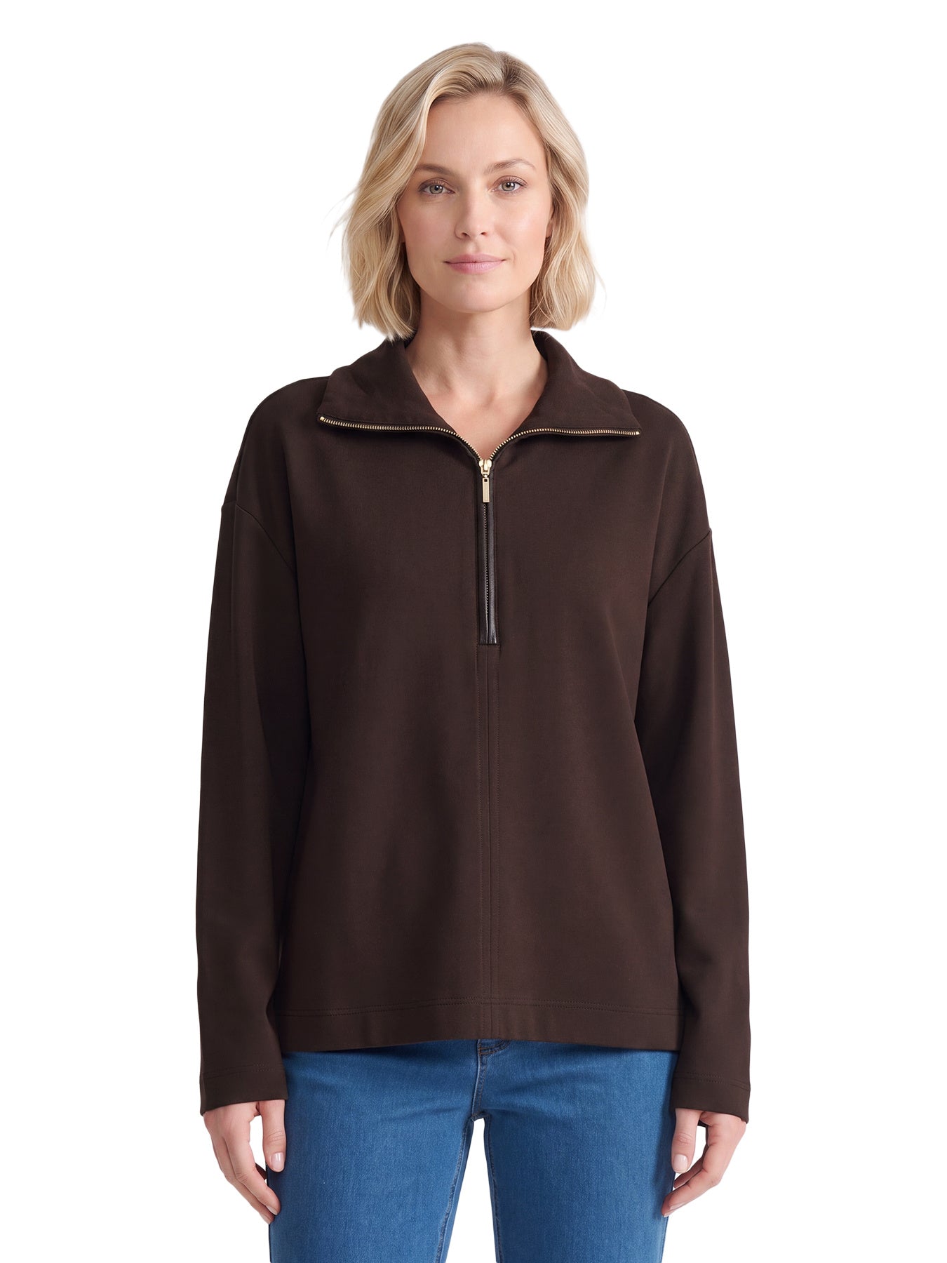 Quarter Zip Sweater, Serenity Knit
