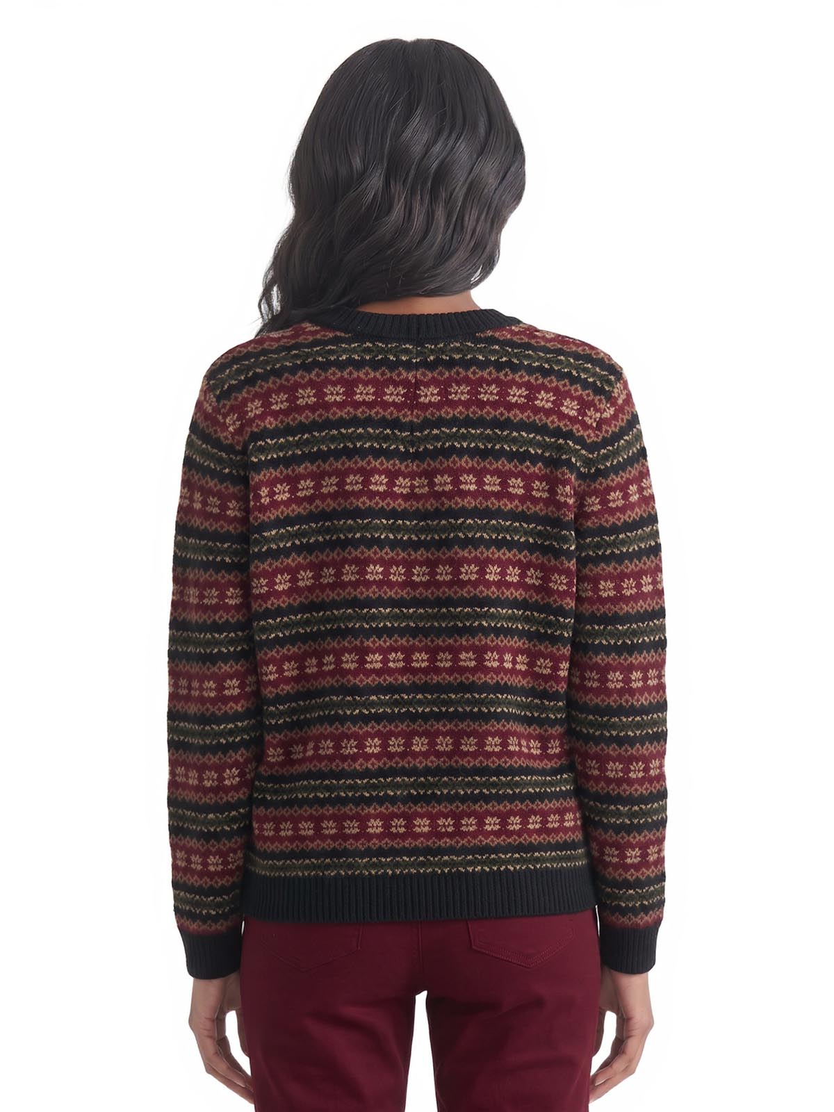 Fair Isle Crewneck Sweater, Knit - Image 3