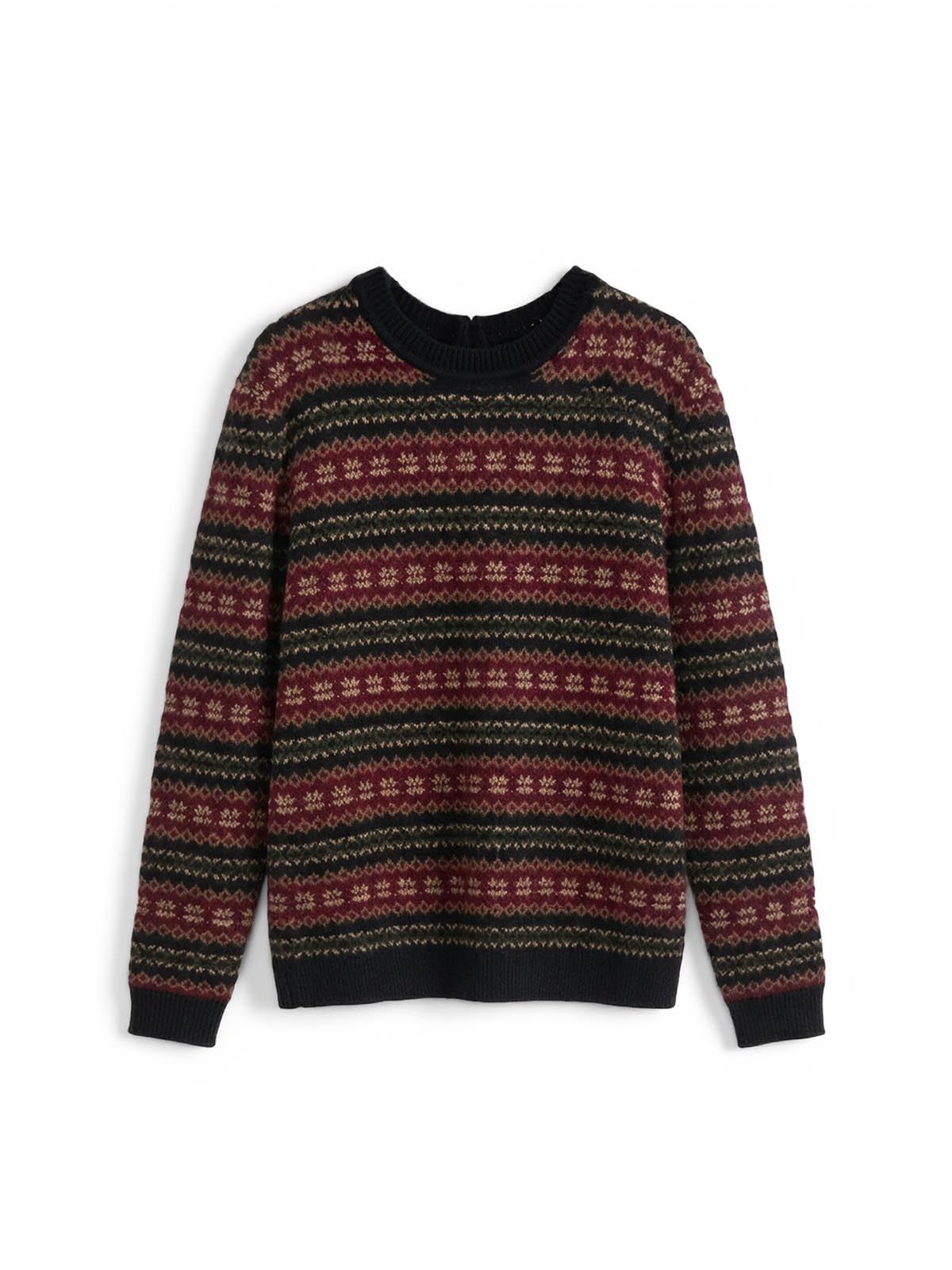 Fair Isle Crewneck Sweater, Knit - Image 4