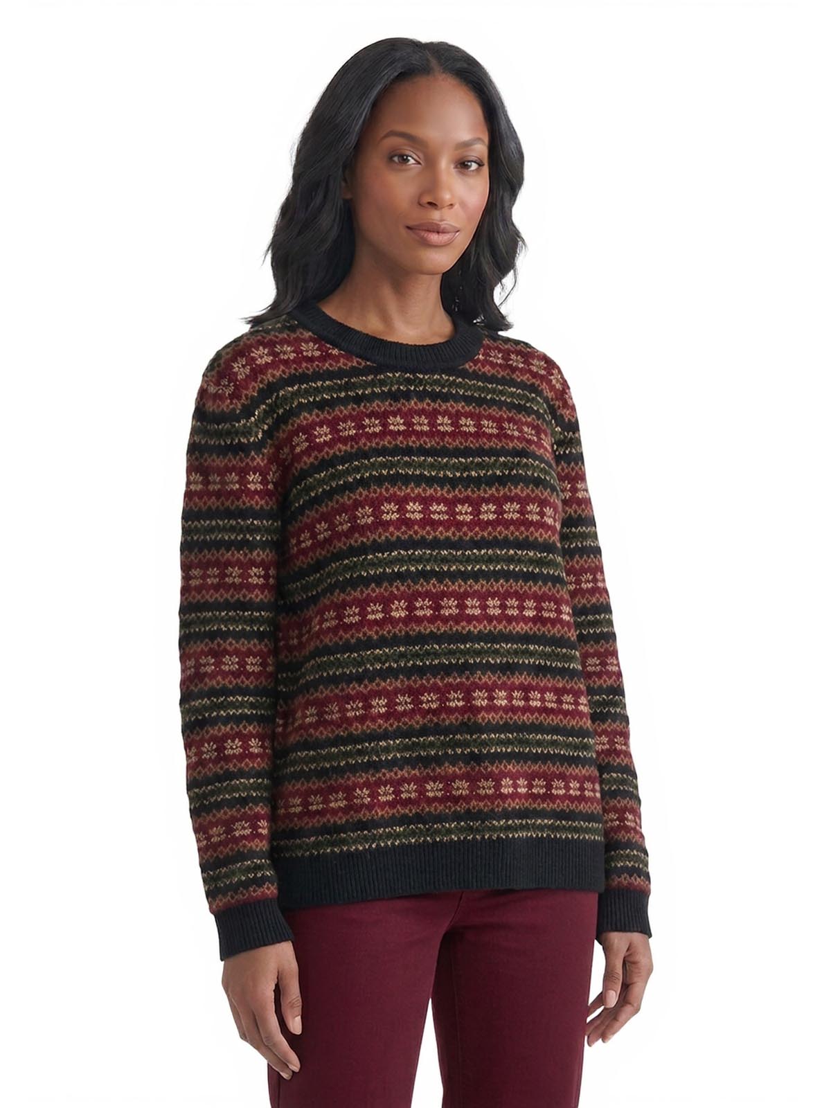 Fair Isle Crewneck Sweater, Knit - Image 2