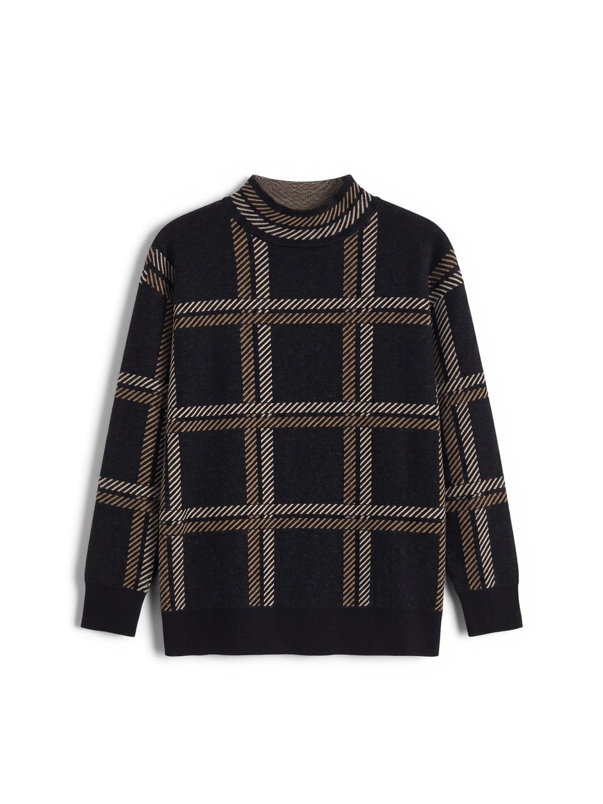 Plaid Mock Neck Sweater - Image 4