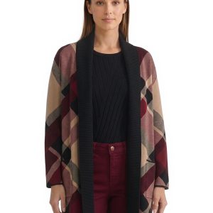 Relaxed Plaid Cardigan