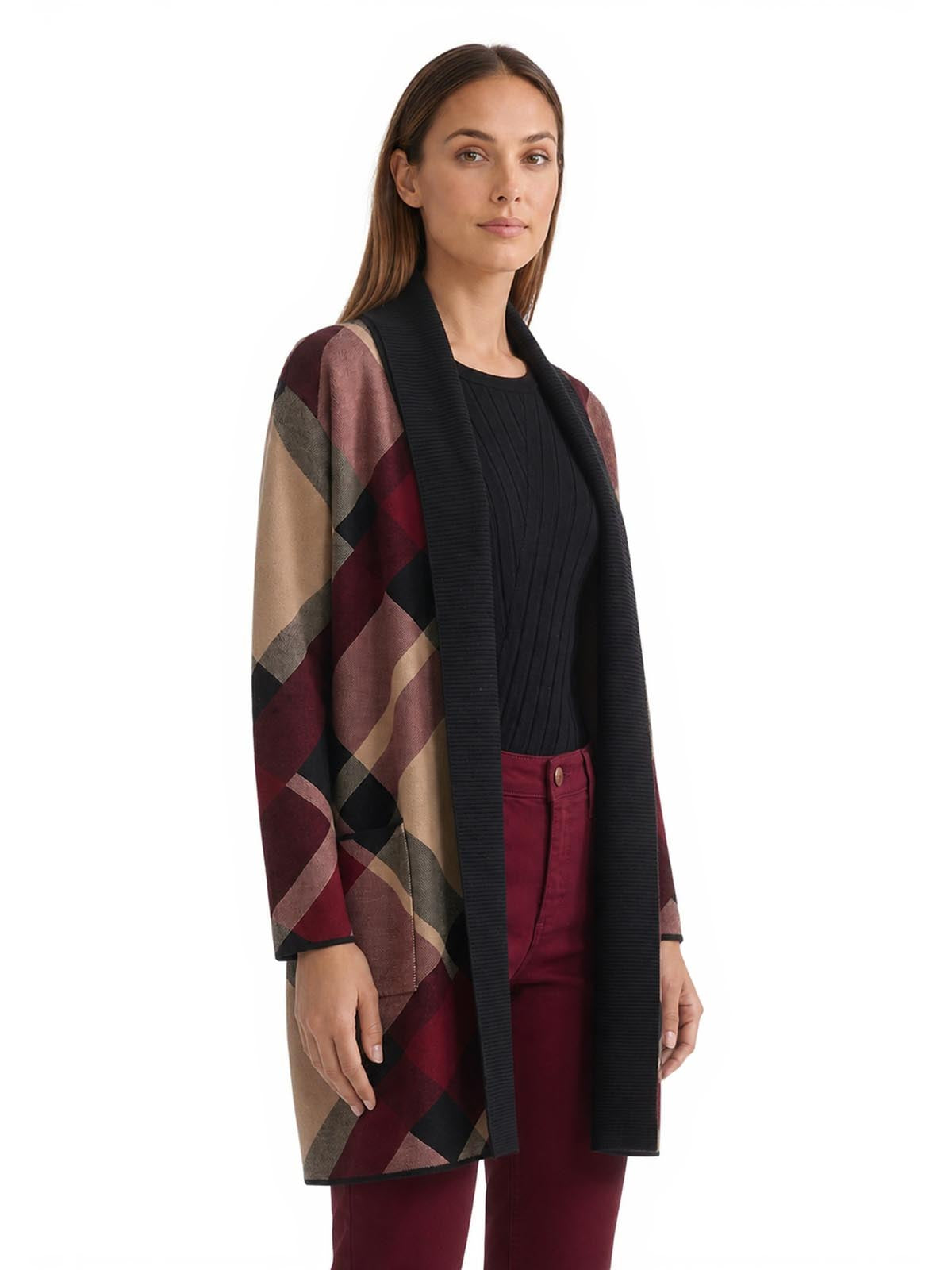 Relaxed Plaid Cardigan - Image 2