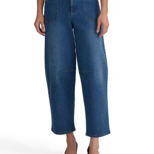 Petite High Rise Barrel-Leg Jeans, Phoenix Wash
