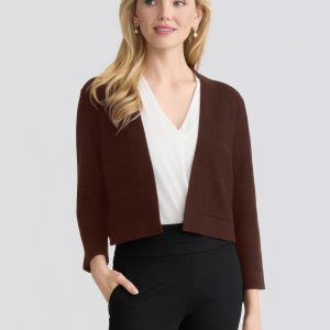 Cropped Striped Stitch Cardigan