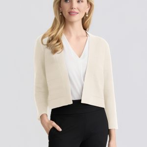 Cropped Striped Stitch Cardigan