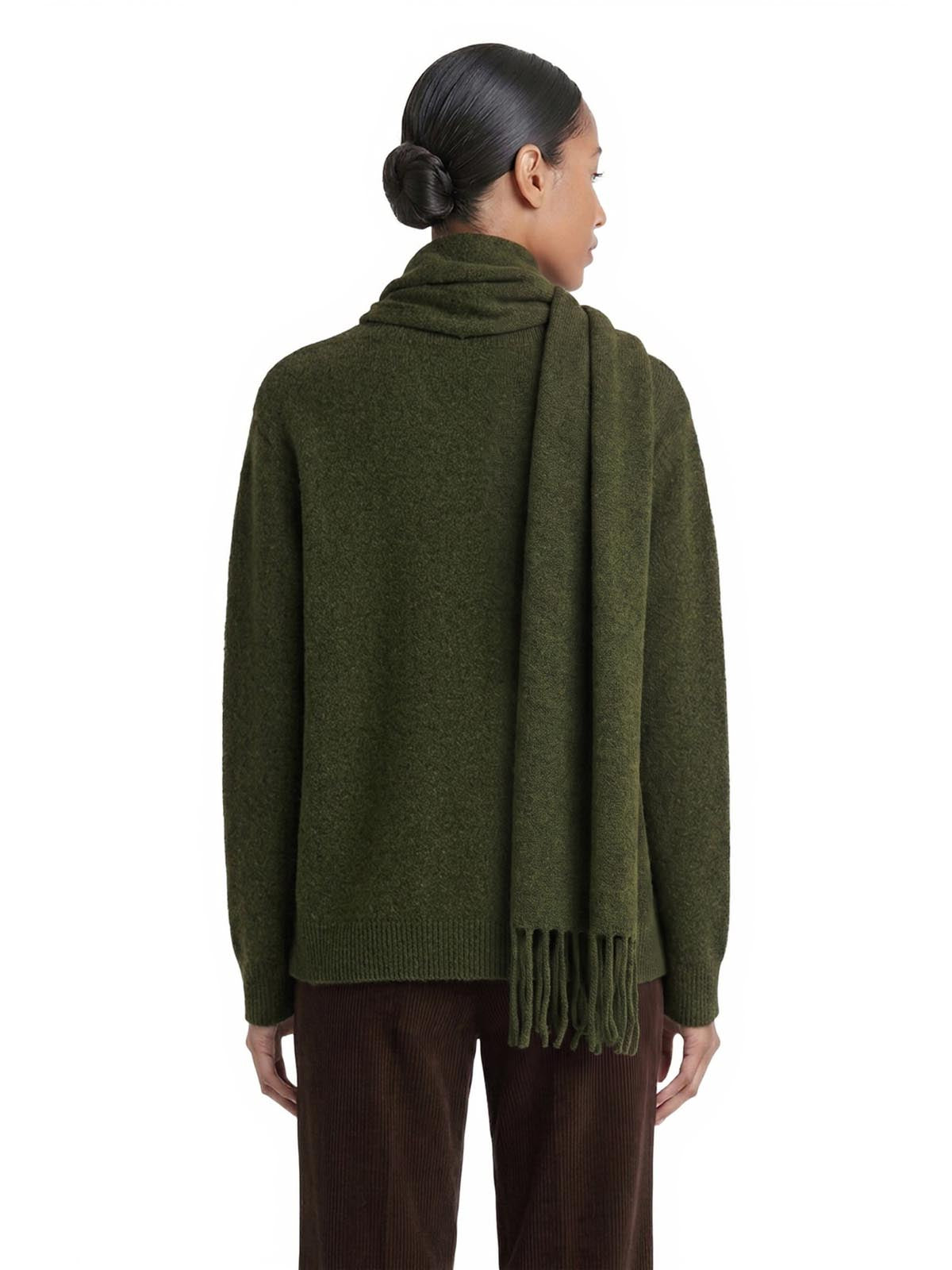 Detachable Scarf Sweater, Knit - Image 4