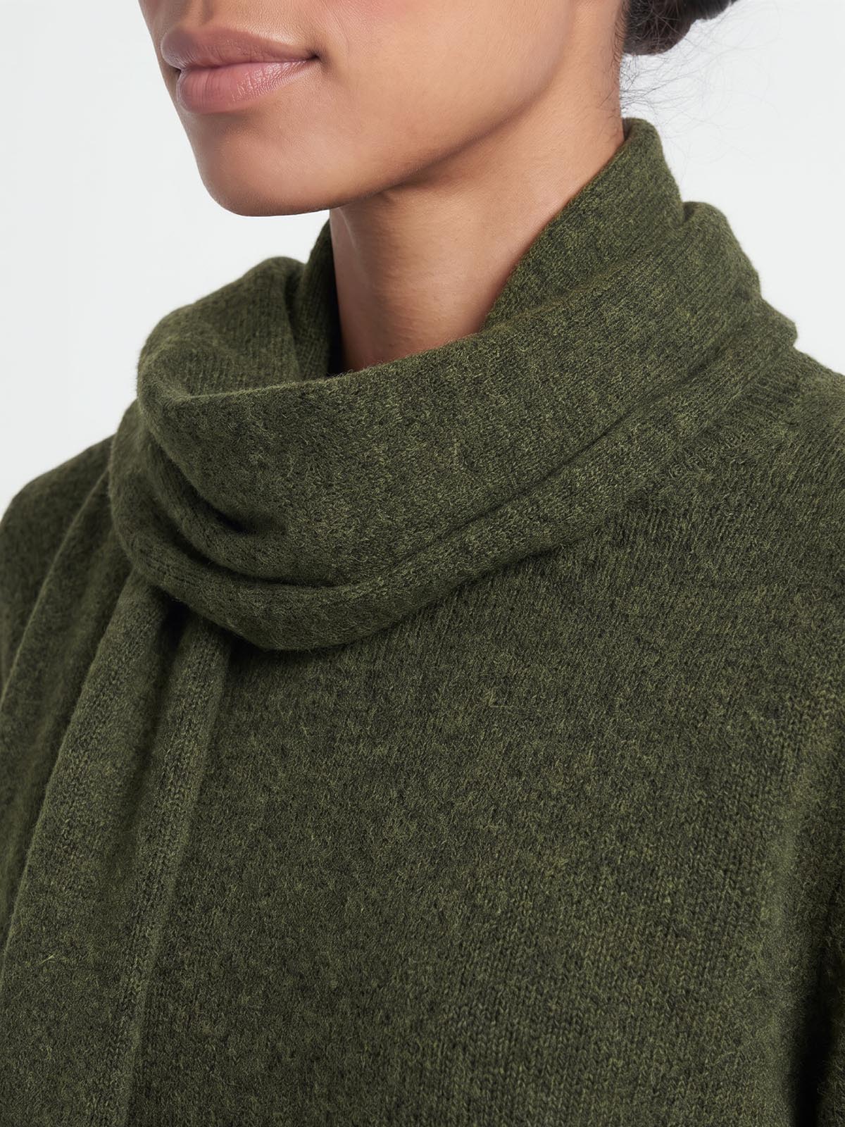 Detachable Scarf Sweater, Knit - Image 3
