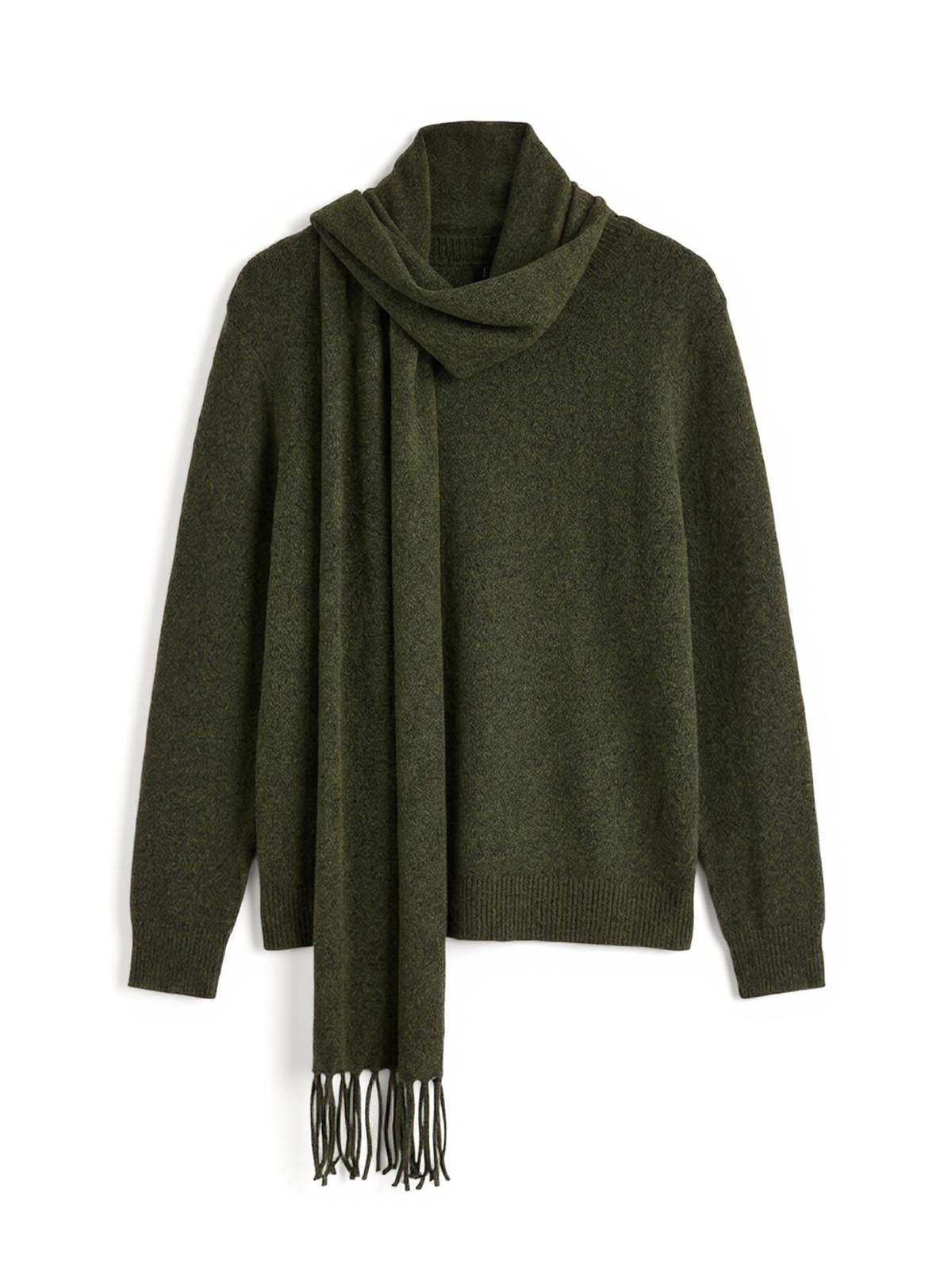 Detachable Scarf Sweater, Knit - Image 5